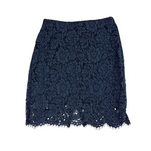 Banana Republic Navy Lace Pencil Skirt Womens 4 Lined Elegant Workwear Classic